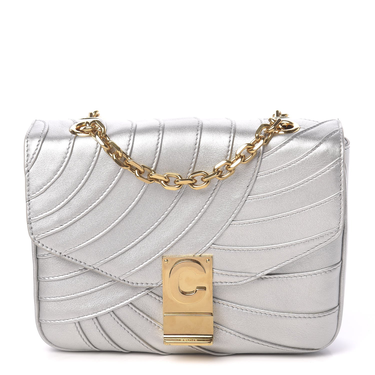 Celine Metallic Calfskin Small Patchwork C Bag Silver 1 of 10