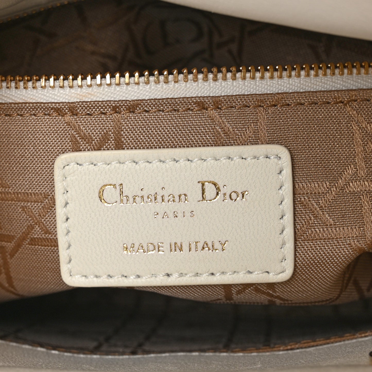 CHRISTIAN DIOR Lambskin Cannage Small My ABCDior Lady Dior White