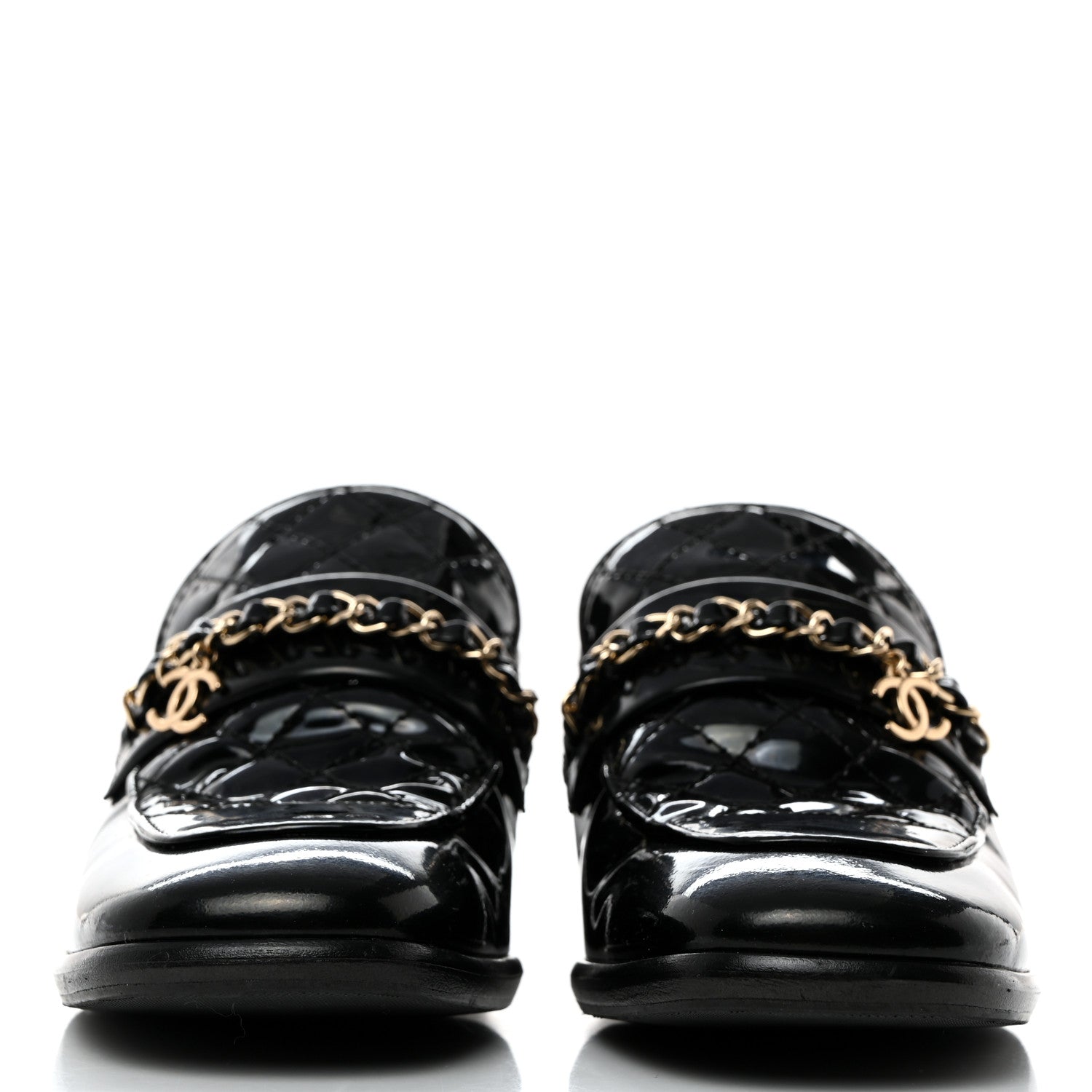 Chanel Patent Calfskin CC Chain Mocassin Loafers 36 Black 2 of 11