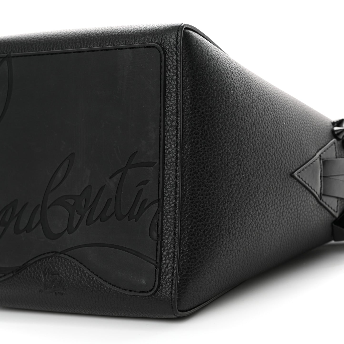 Calfskin Empire Spike Studded Mini Cabachic Bucket Bag Black