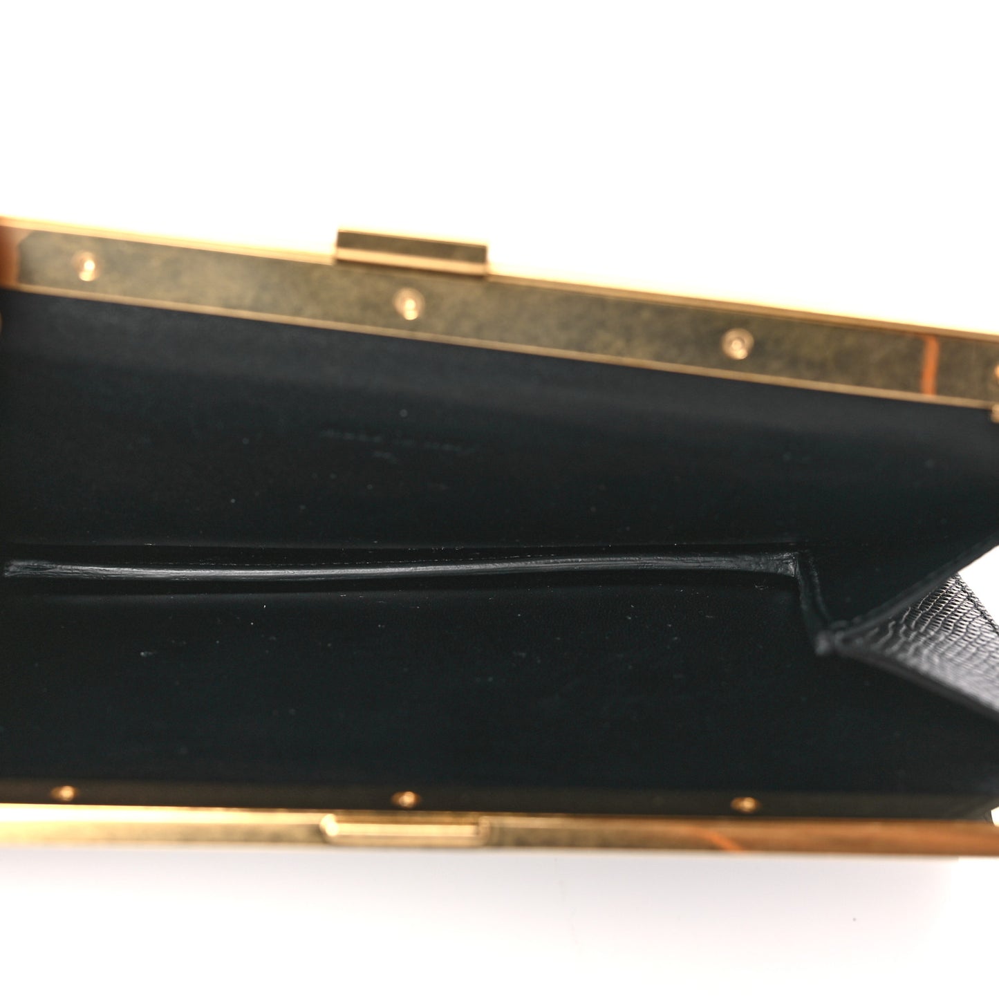 Lizard Mini Clasp Clutch Bag Black