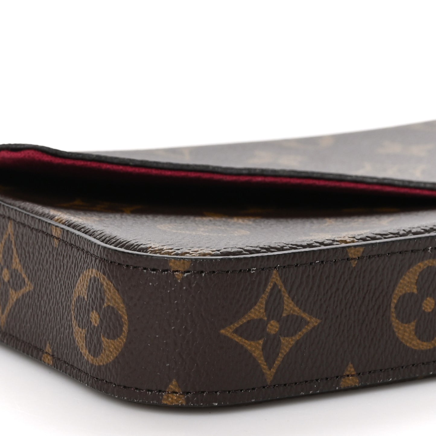Monogram Pochette Felicie Chain Wallet Fuchsia