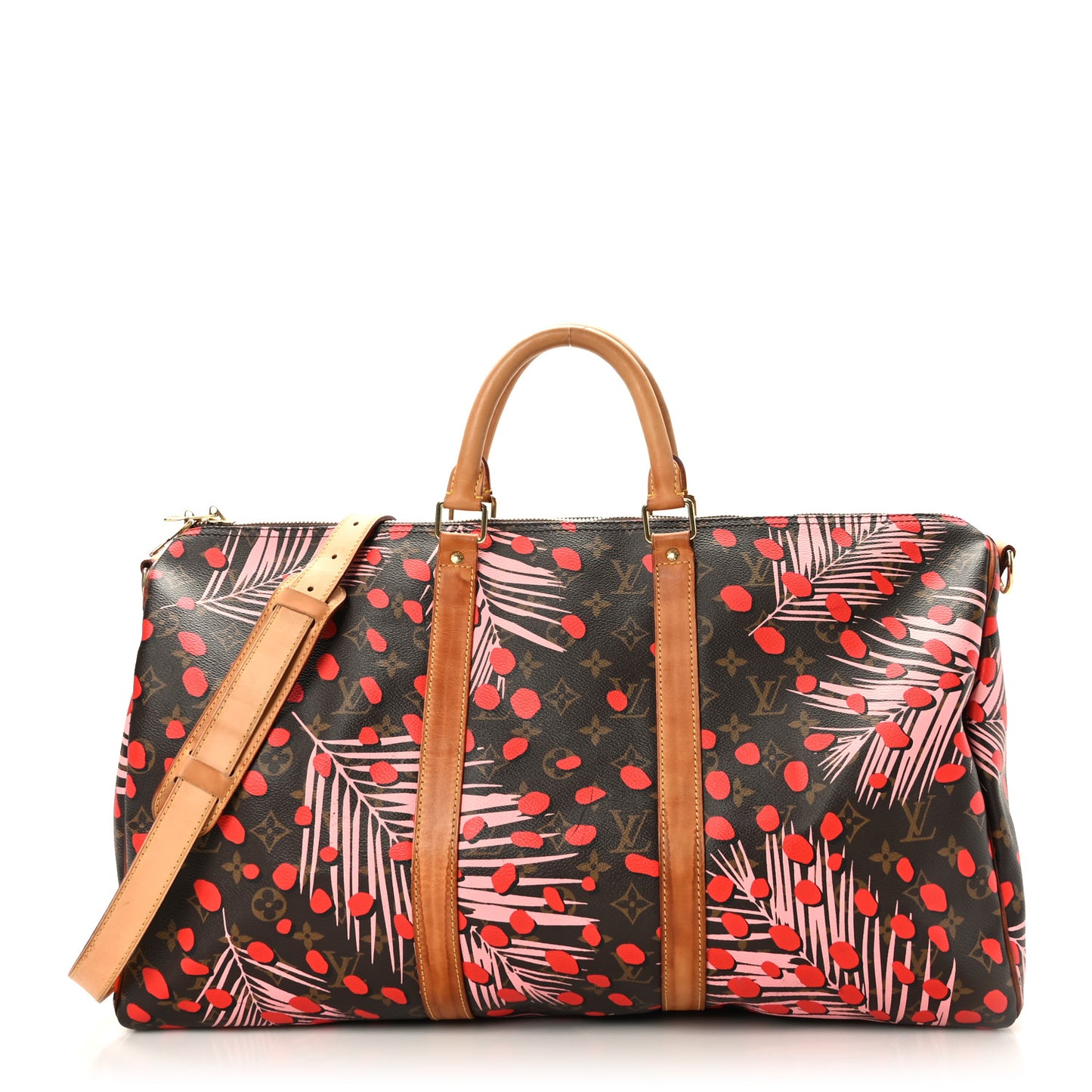 Monogram Jungle Dots Keepall Bandouliere 50 Sugar Pink Poppy