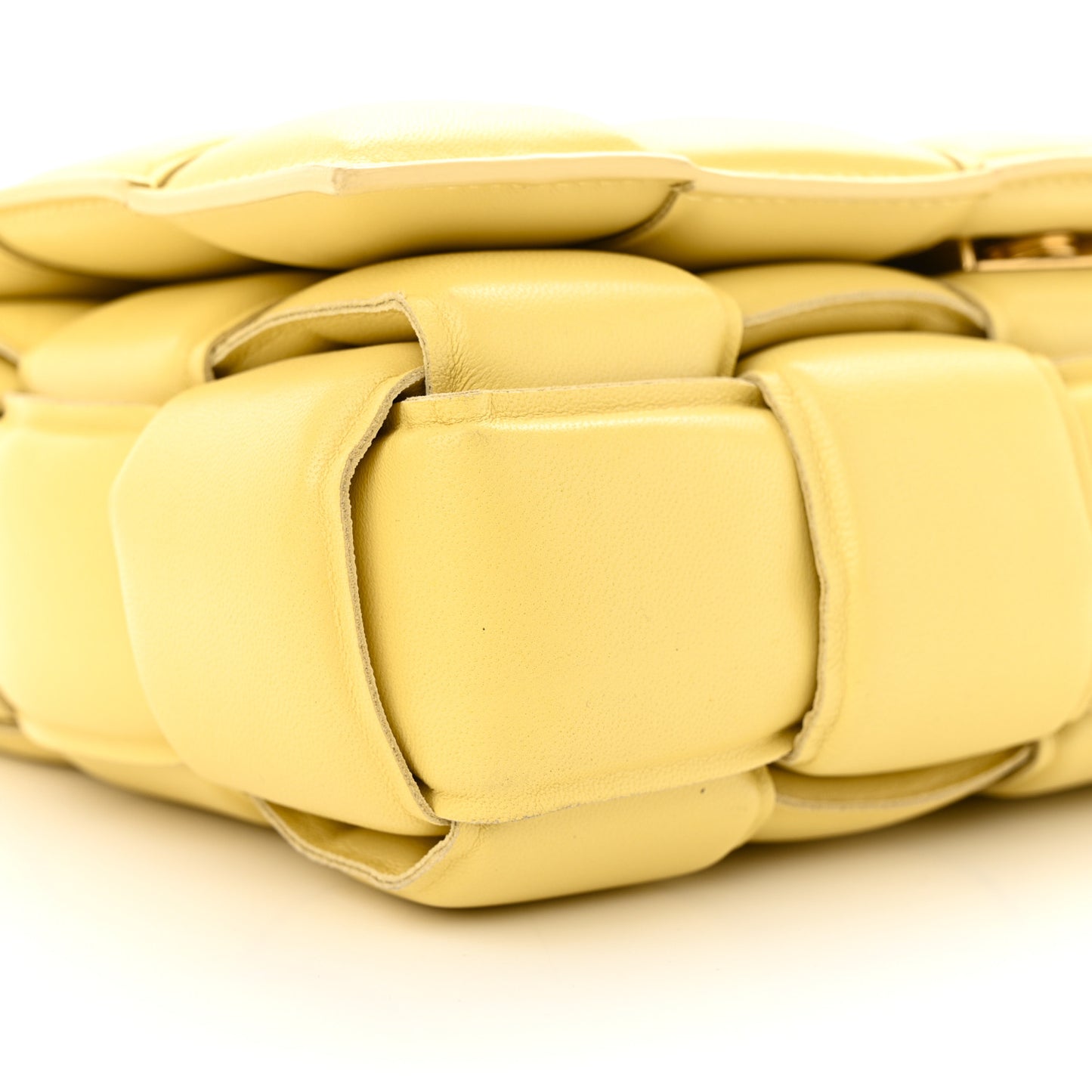 Lambskin Maxi Intreccio Padded Chain Cassette Crossbody Bag Corn