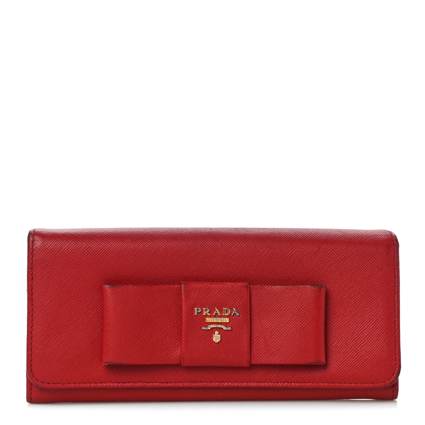 Saffiano Fiocco Bow Continental Wallet Fuoco