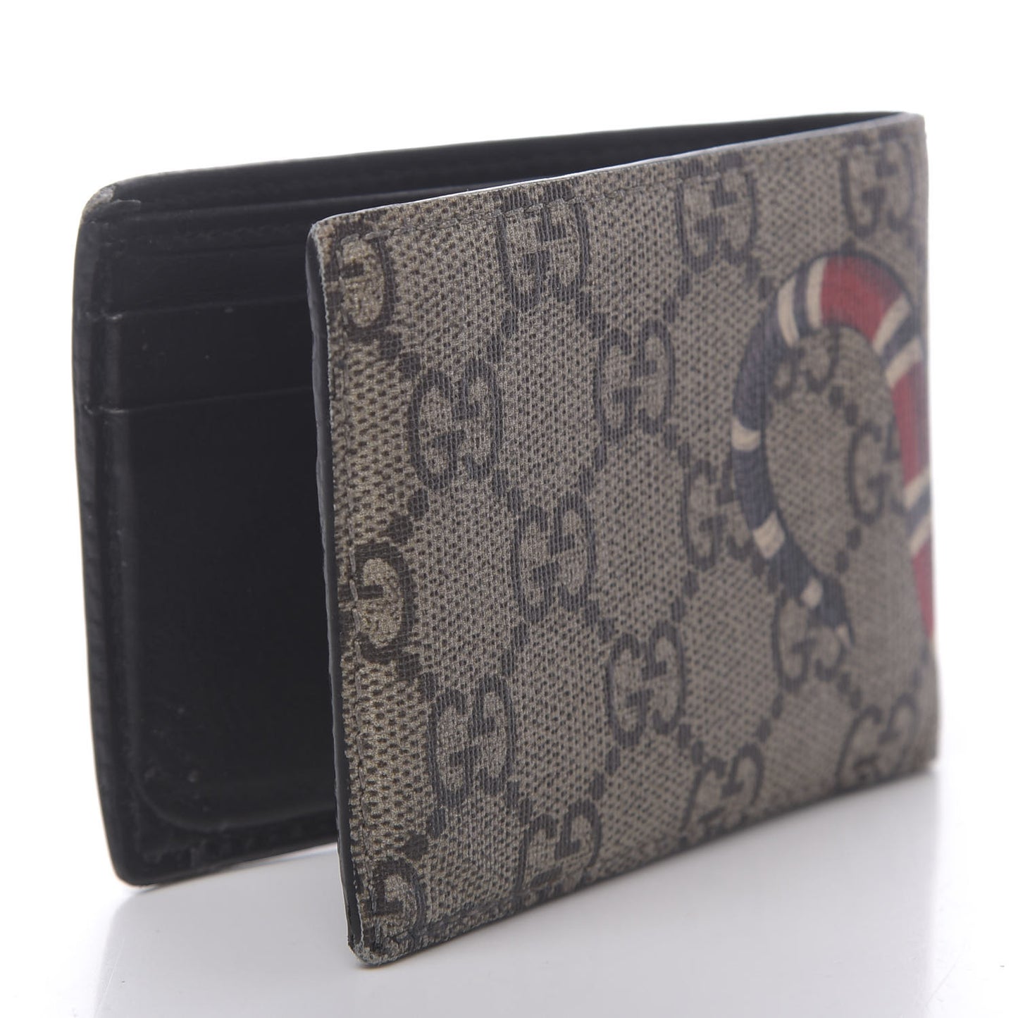 GG Supreme Monogram Kingsnake Bi-Fold Wallet Black