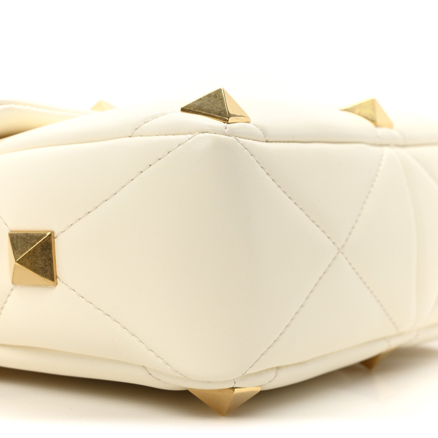 Valentino Garavani Nappa Large Roman Stud Shoulder Bag Ivory 15 of 17