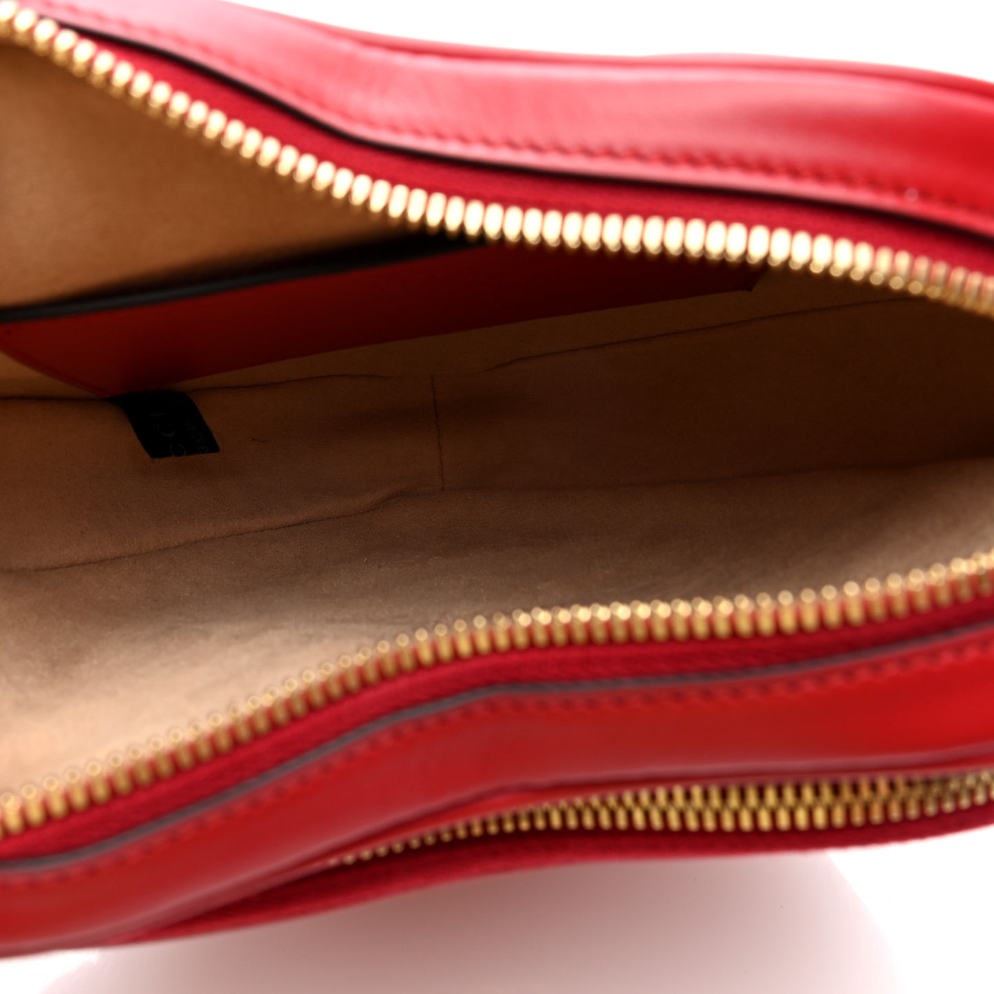 Calfskin Matelasse Diagonal Mini Interlocking G Heart Shoulder Bag Hibiscus Red