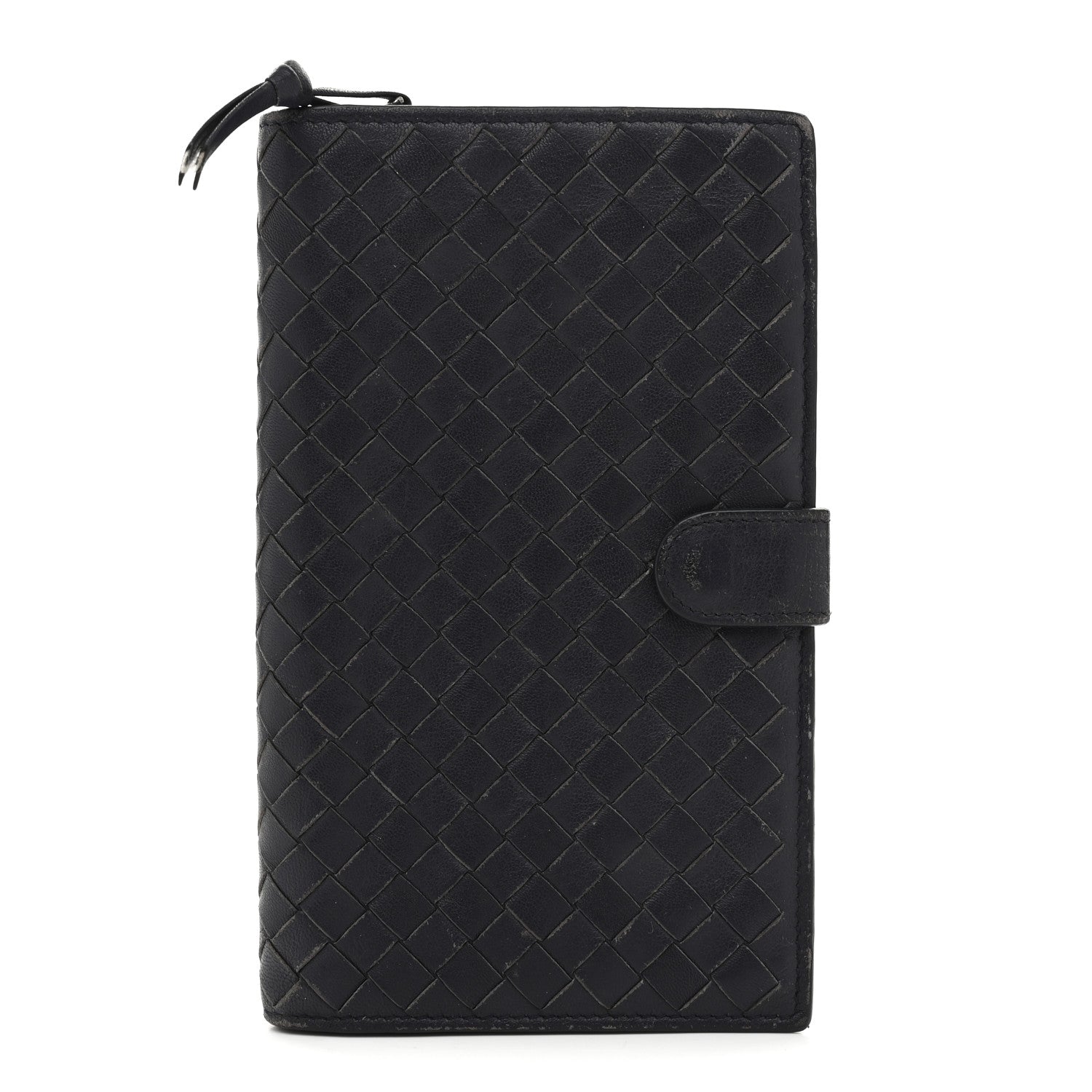 Bottega Veneta Nappa Intrecciato Continental Snap Wallet Grey