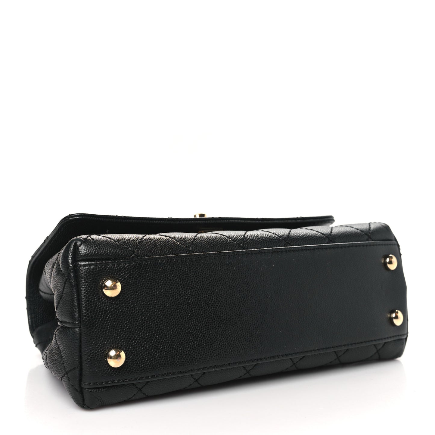 Caviar Quilted Mini Coco Handle Flap Black