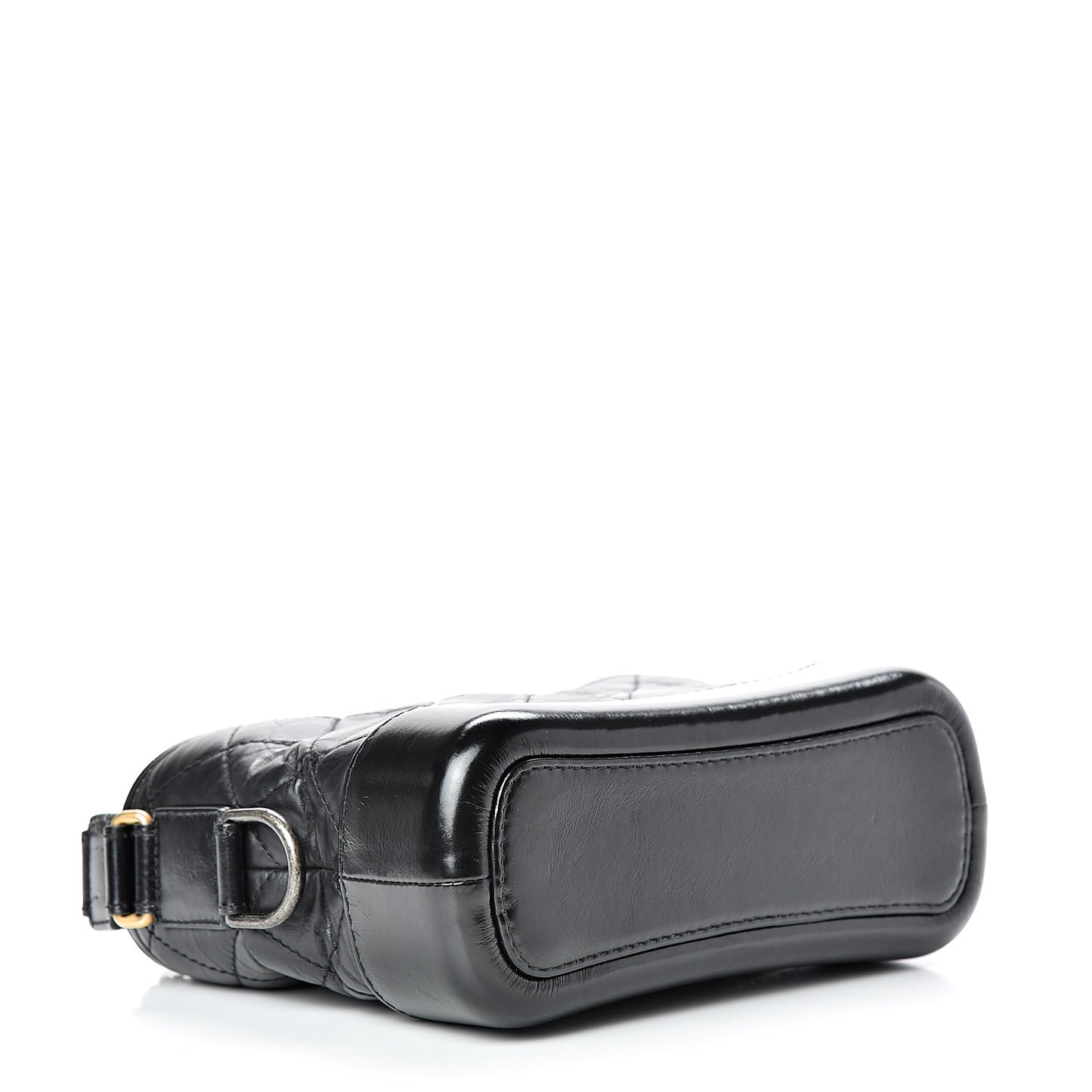 Aged Calfskin Quilted Small Gabrielle Hobo Black