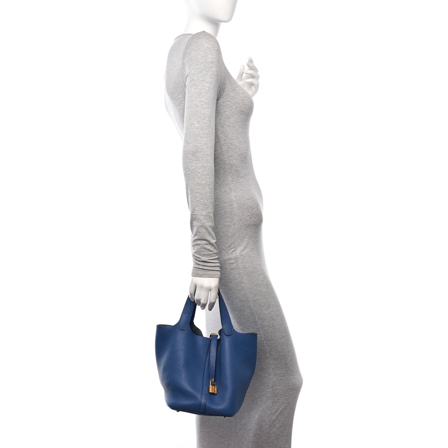 Taurillon Clemence Picotin Lock 22 MM Deep Bleu