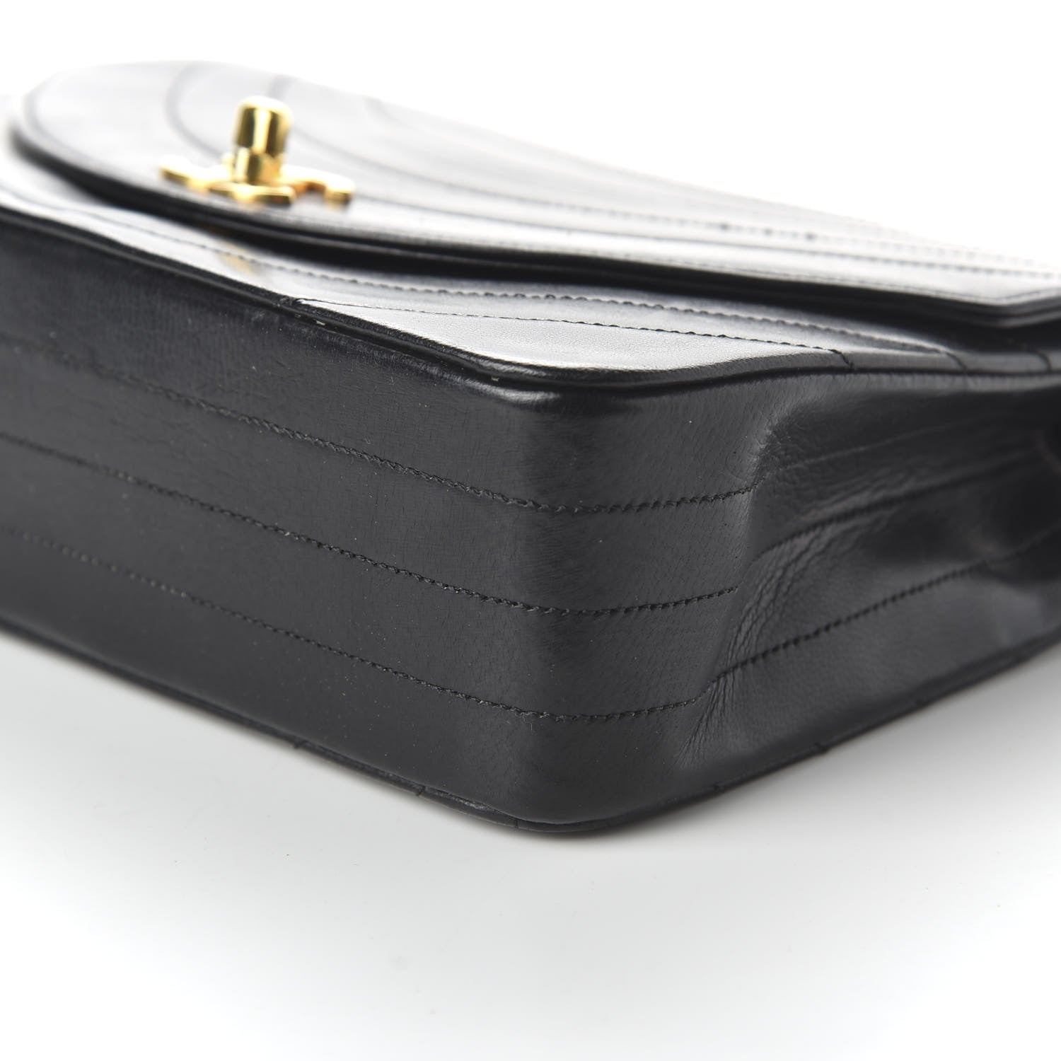 Chanel Lambskin Ribbon Quilted Small Single Flap Black 7 of 10