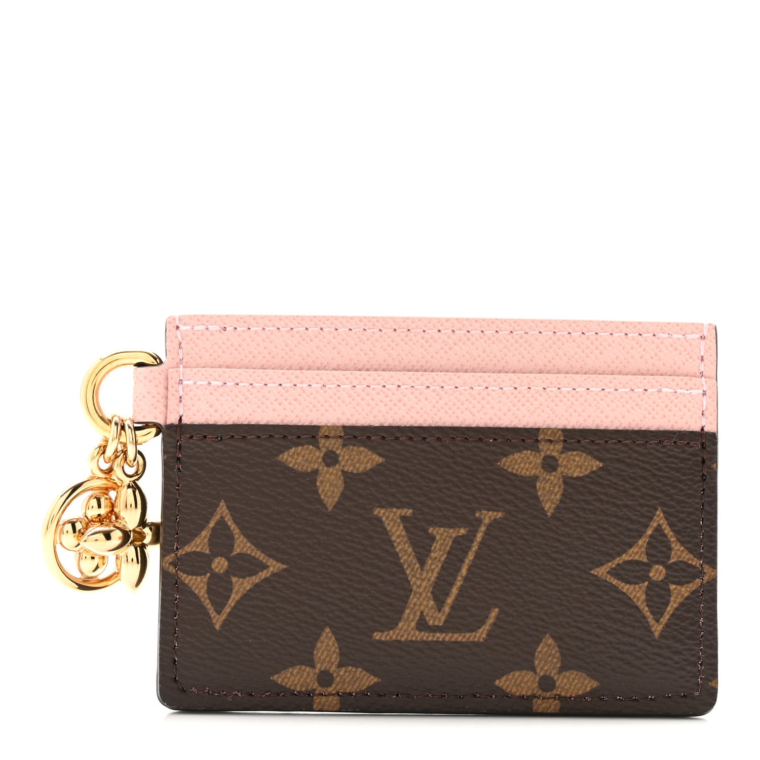 Louis Vuitton Monogram LV Charms Card Holder Rose Ballerine