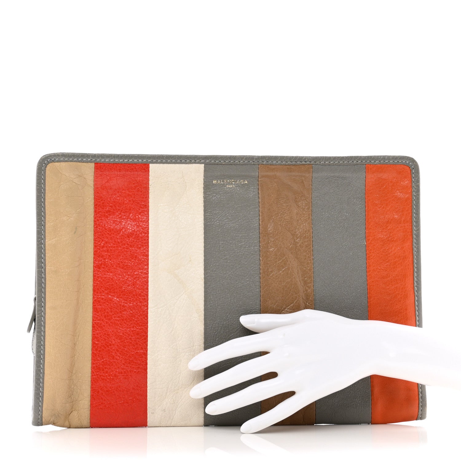 Balenciaga Veau Arena Multicolore Bazar Pouch Beige Orange Taupe 2 of 9