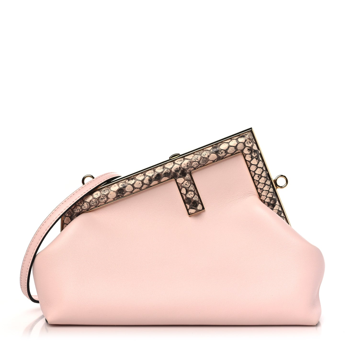 Shiny Nappa Snakeskin Small Fendi First Rosa Confetto Cipria