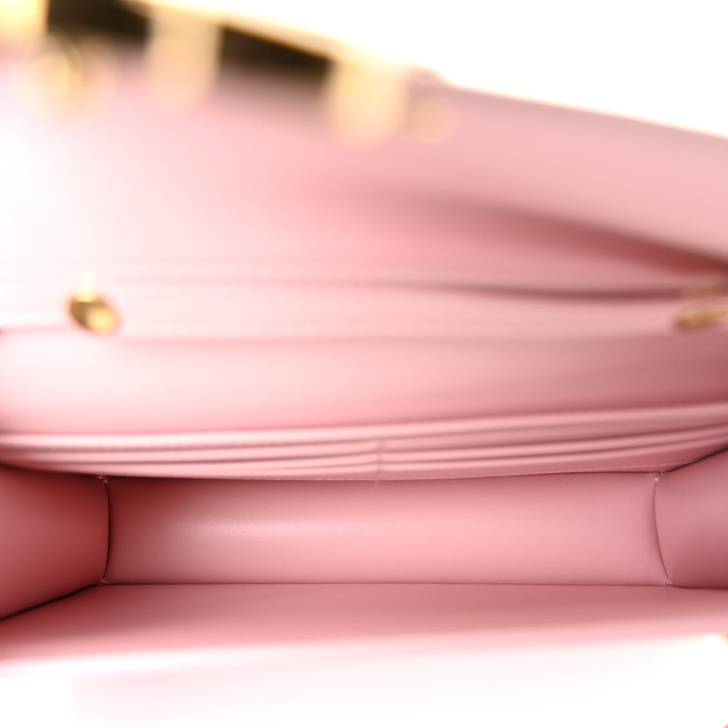 Shiny Calfskin Triomphe Margo Wallet on Chain Pastel Pink