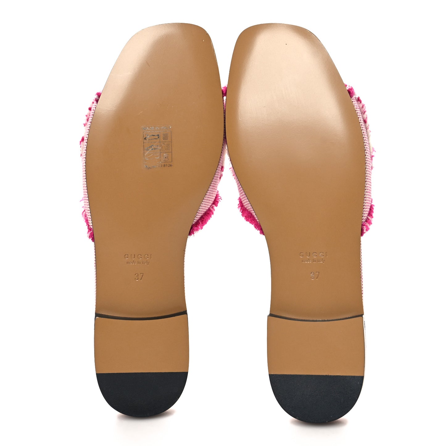 Canvas Interlocking G Cut Out Slide Sandals Princess 37 Fuxia