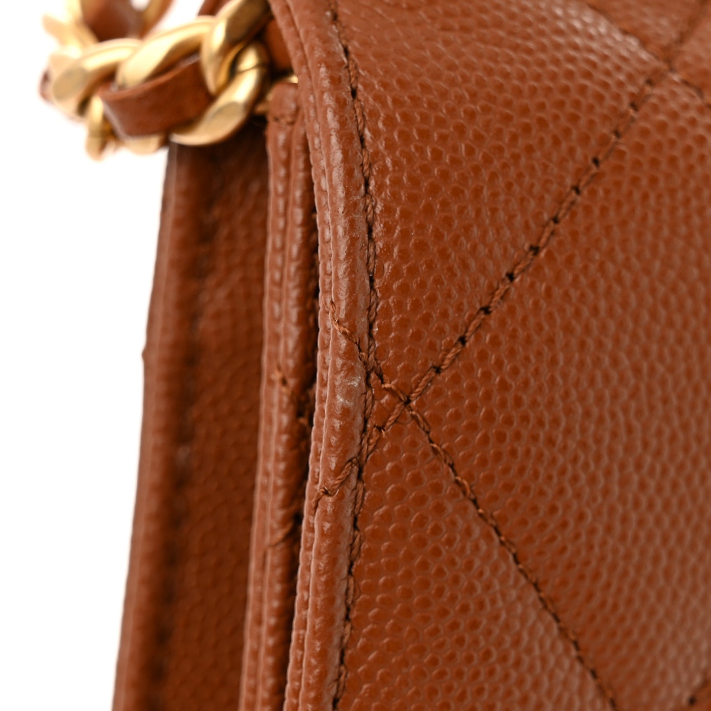 Caviar Quilted Multi Chain Backpack Light Brown