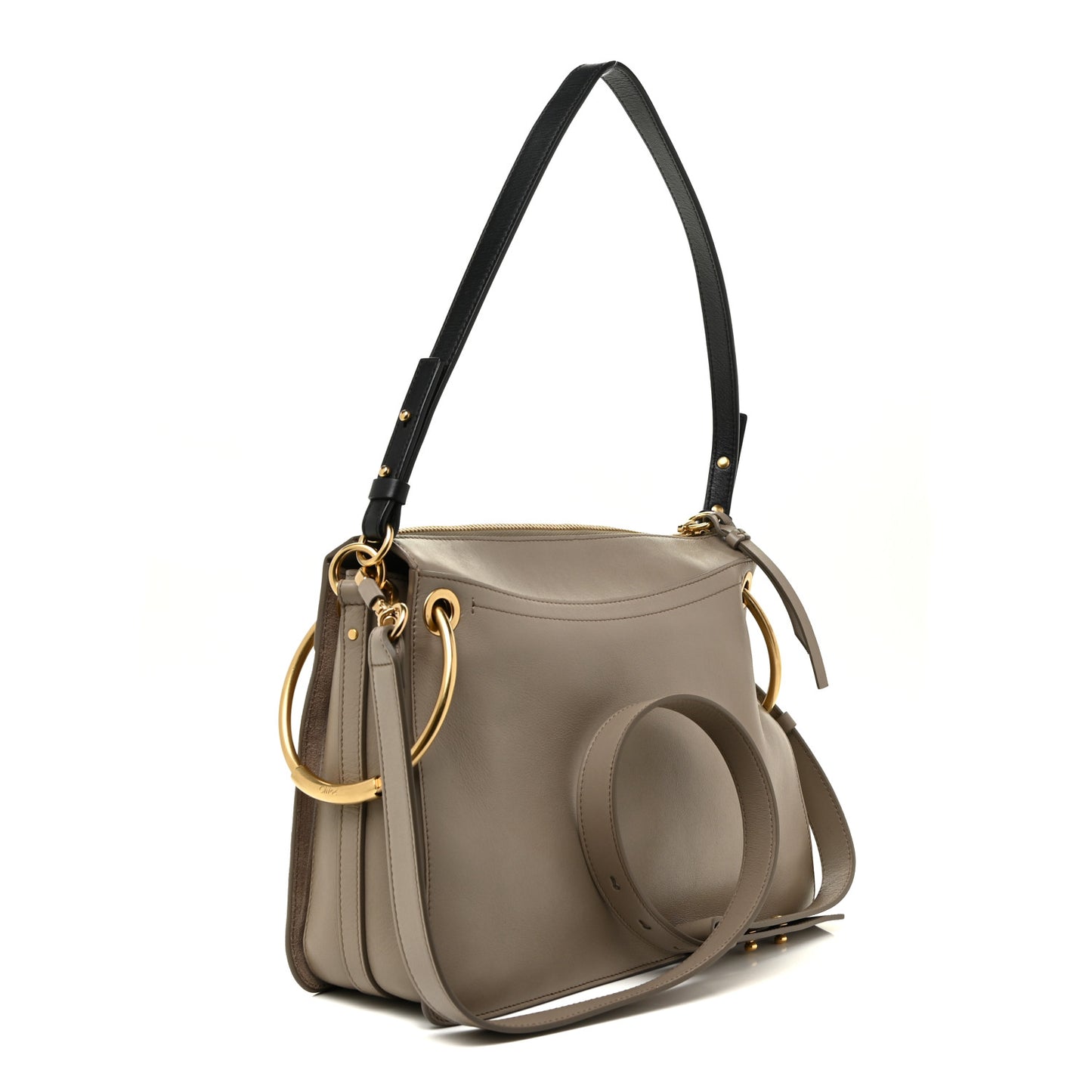 Calfskin Suede Medium Roy Bag Motty Grey