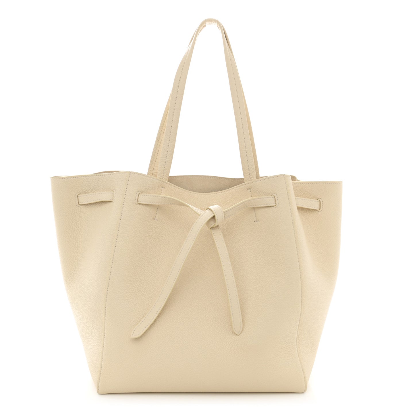 Soft Grained Calfskin Small Belt Cabas Phantom Cream