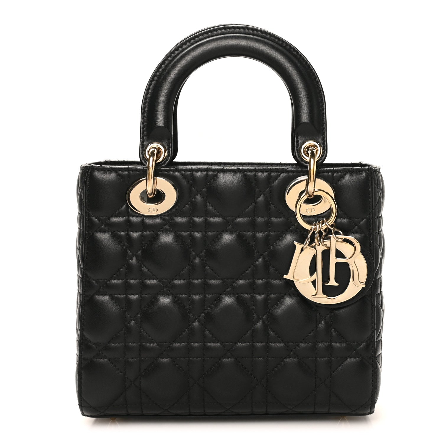 Christian Dior Lambskin Cannage Small My ABCDior Lady Dior Black