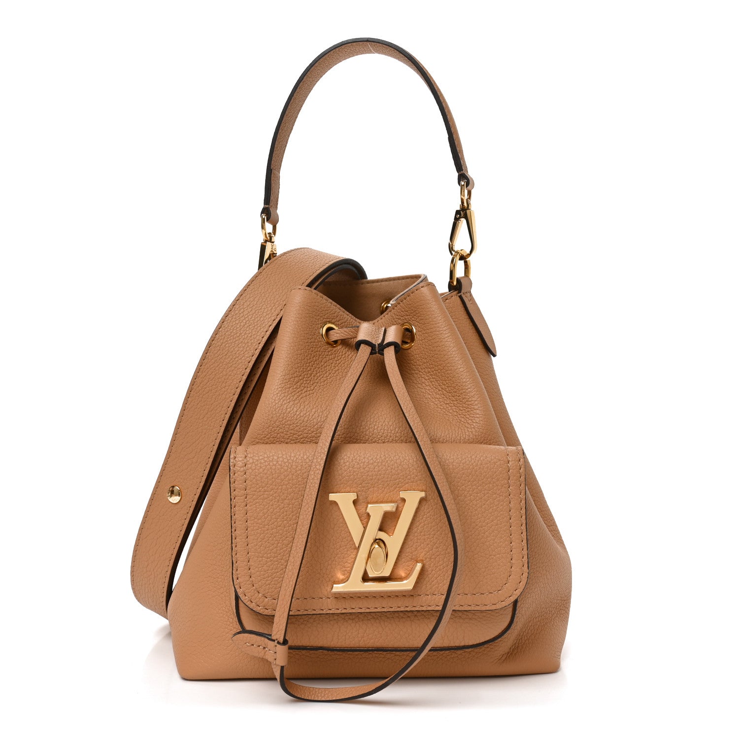 LOUIS VUITTON アポジェ 100ml Louis Vuitton Calfskin Lockme Bucket MM Arizona Beige 1924205