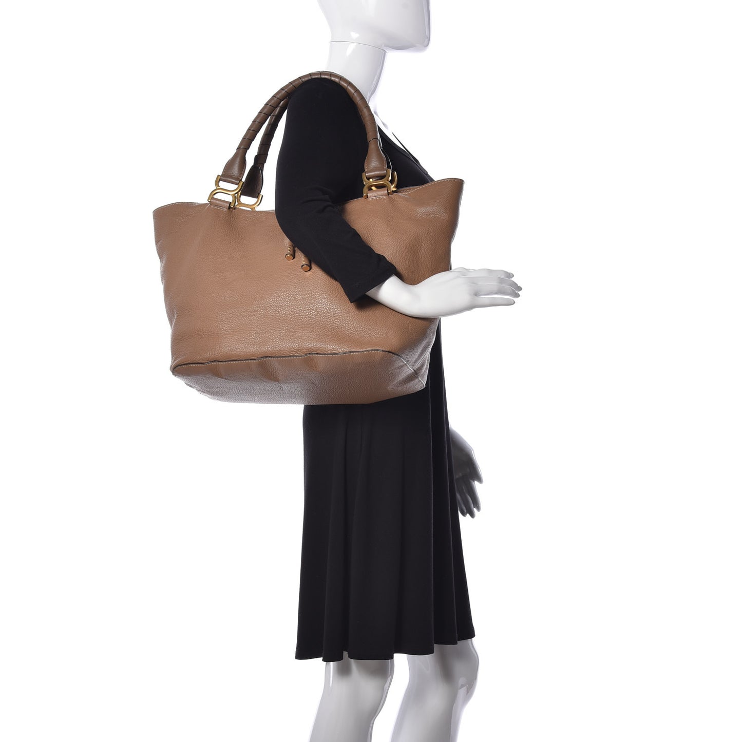Calfskin Large New Marcie Tote Nut