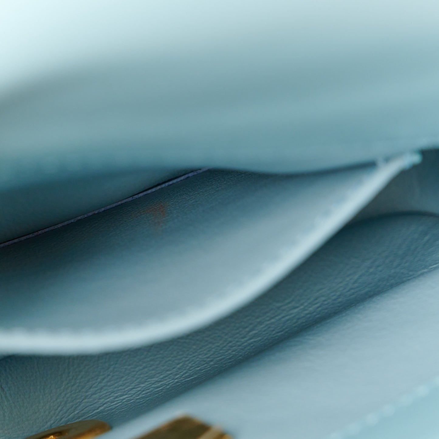 Lambskin Enamel Quilted Mini Pending CC Square Flap Light Blue