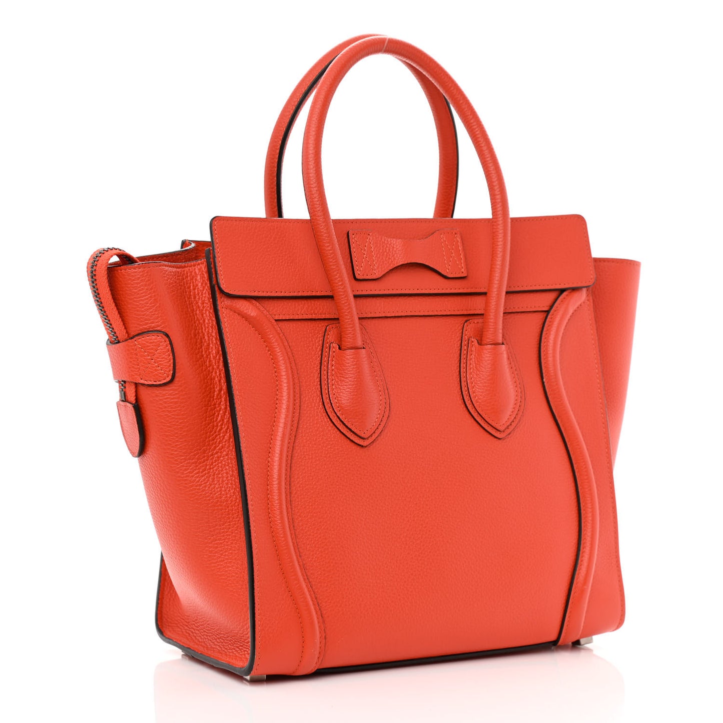 Drummed Calfskin Micro Luggage Vermillion