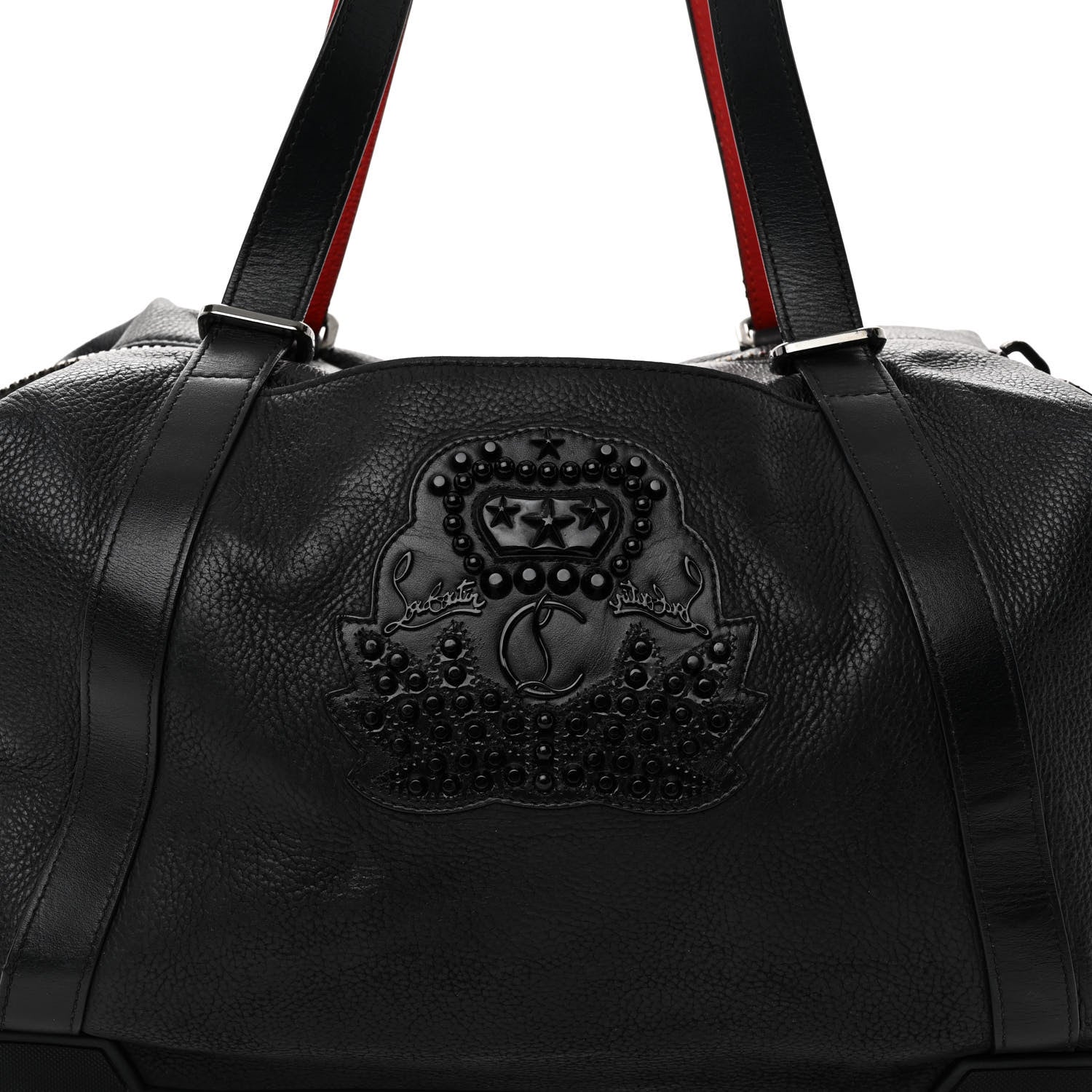 Christian Louboutin Grained Calfskin Studded Duffle Black 7 of 10