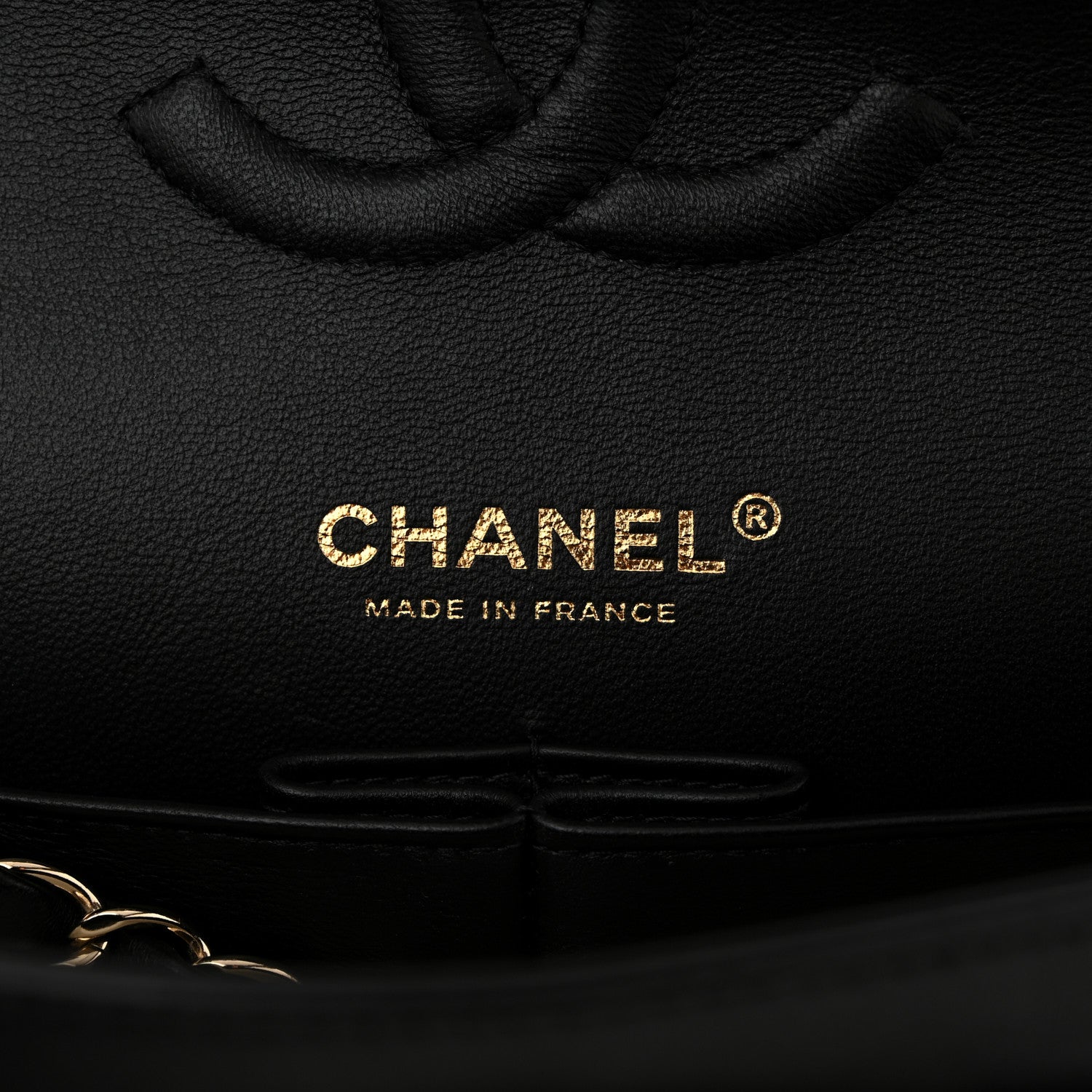 Chanel Lambskin Quilted Medium Double Flap Black White 5 of 10