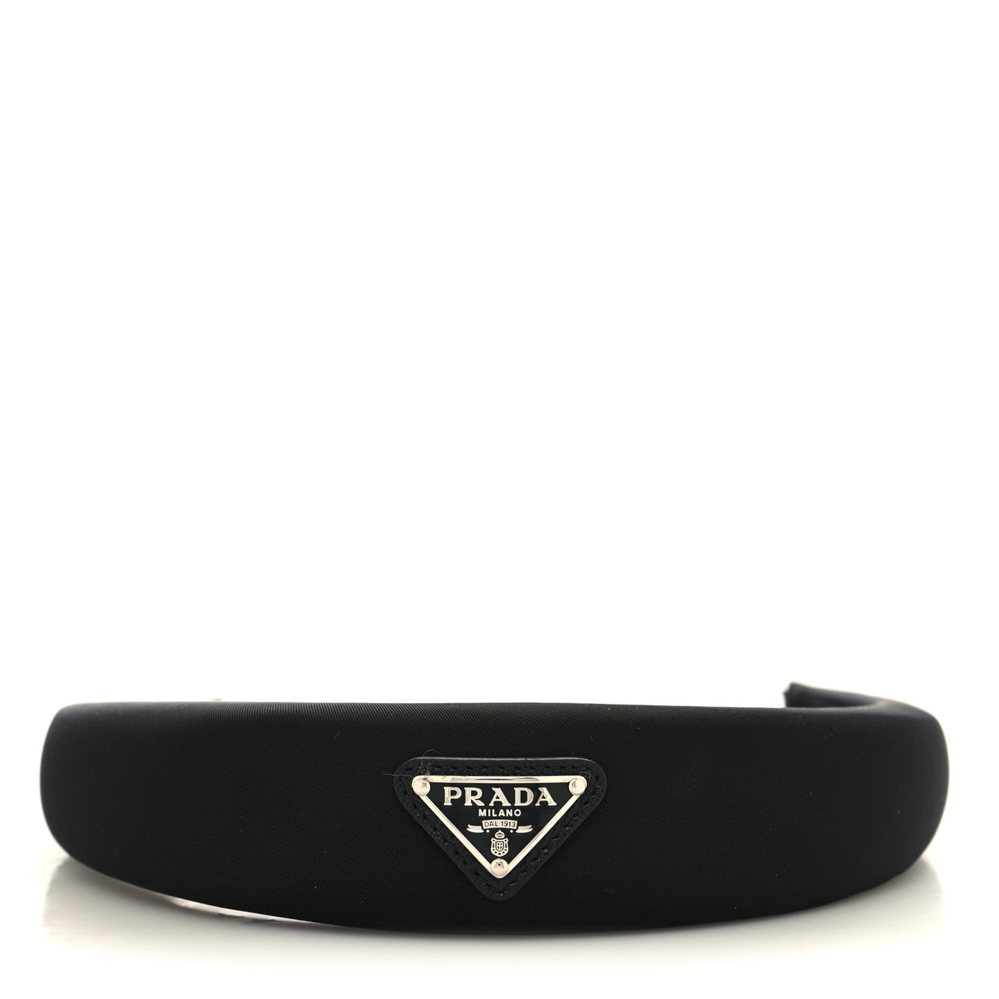 Re-Nylon Metal Triangle Logo Headband Black