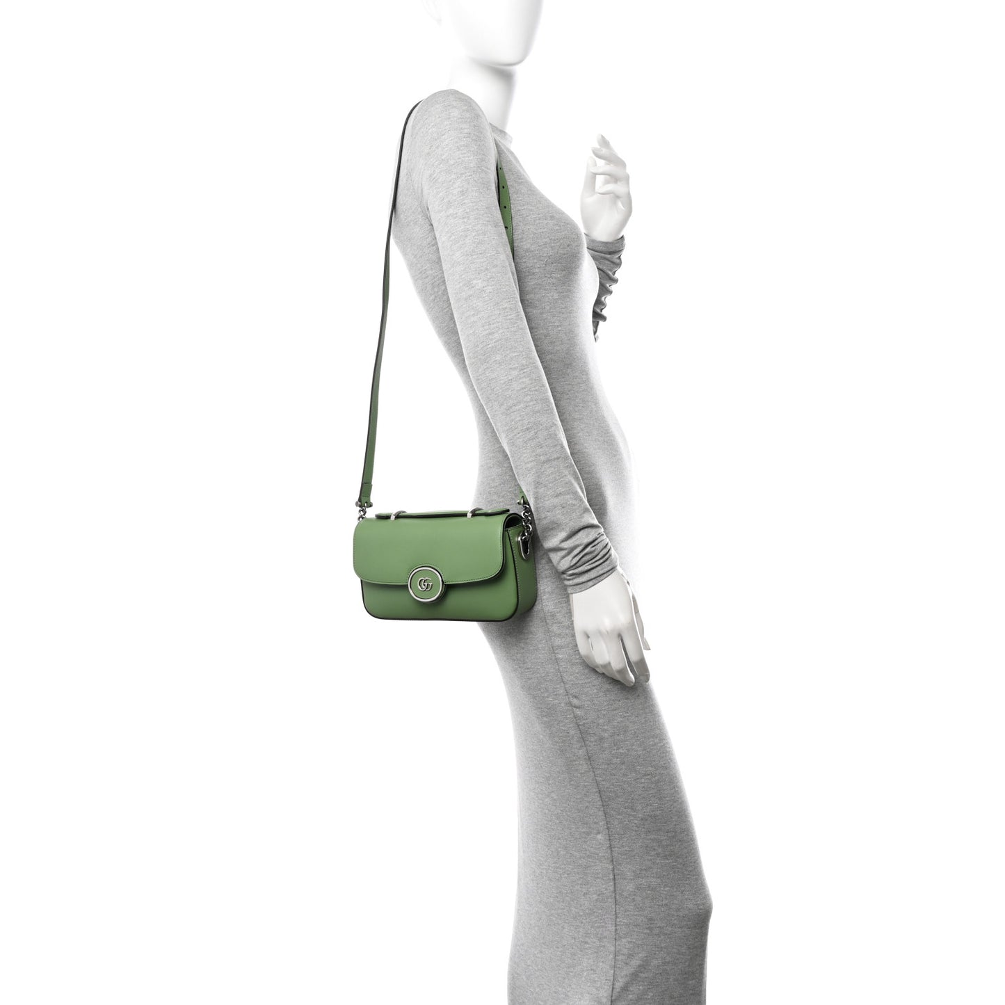 Calfskin Petite GG Mini Shoulder Bag Light Green