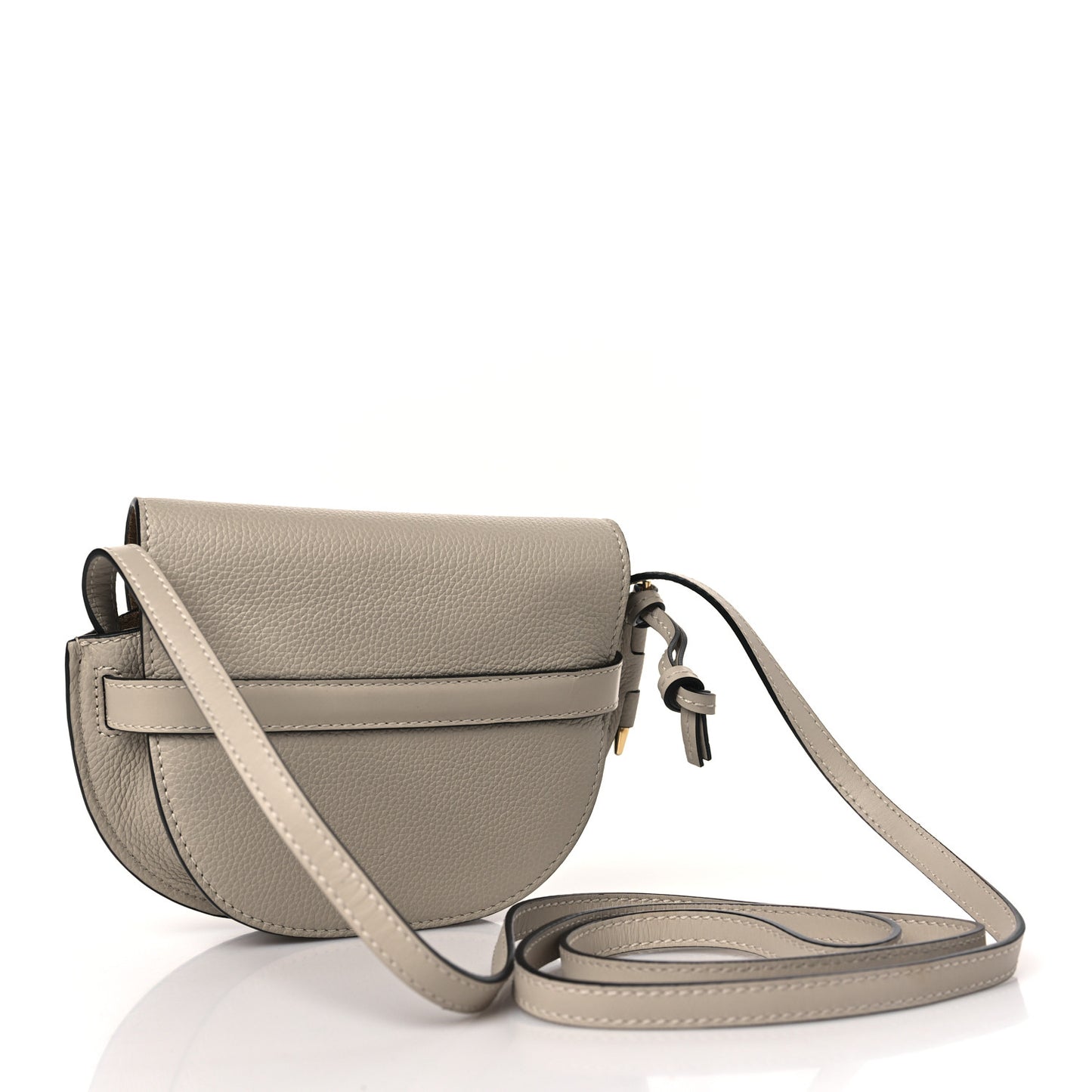 Grained Calfskin Mini Gate Crossbody Bag Light Oat