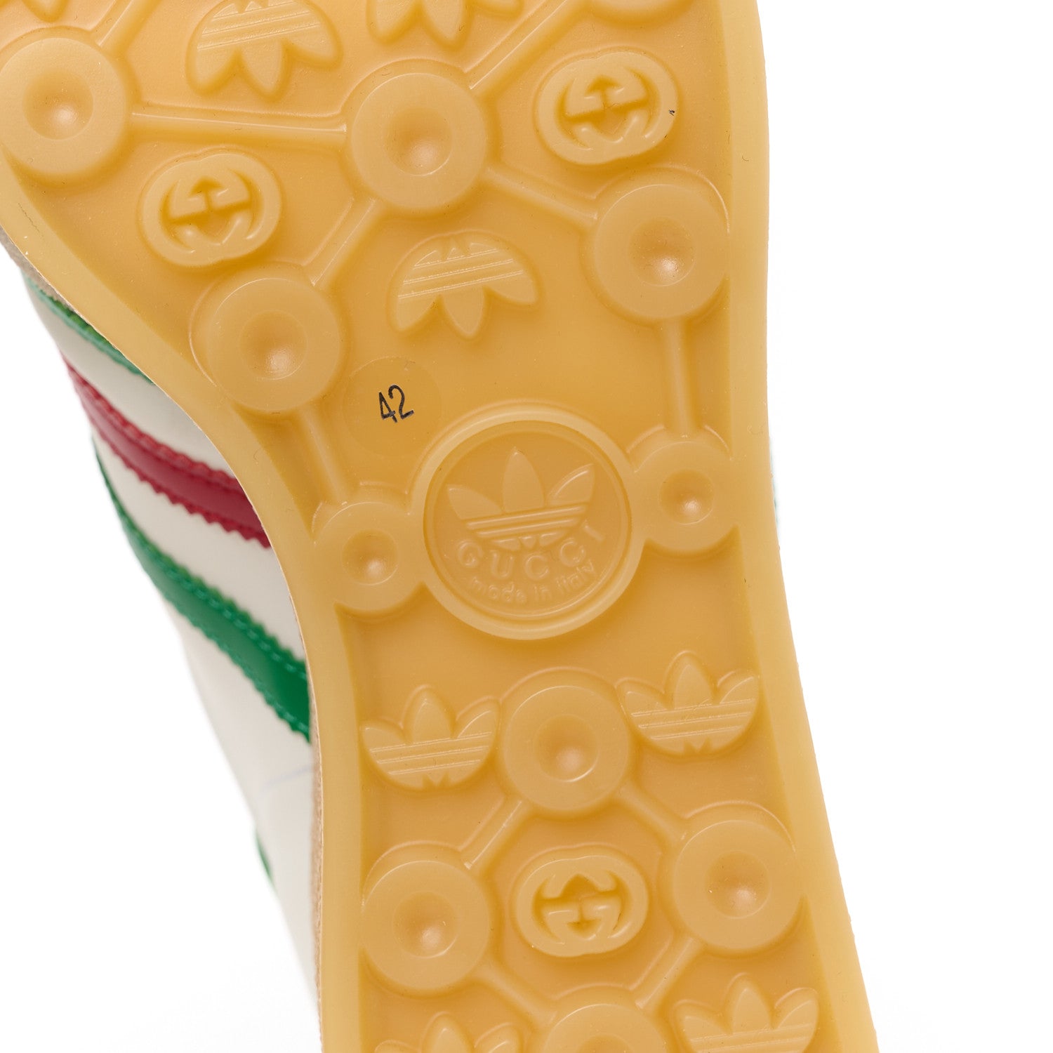 Gucci X ADIDAS Suede Madeira Gazelle Wedge Sneakers 42 Oatmeal White New Shamarock Hibiscus Red 6 of 8