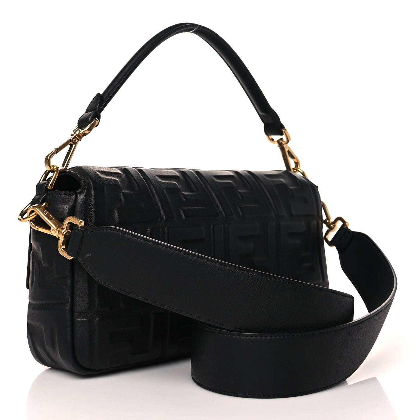 Nappa FF 1974 Embossed Baguette Black