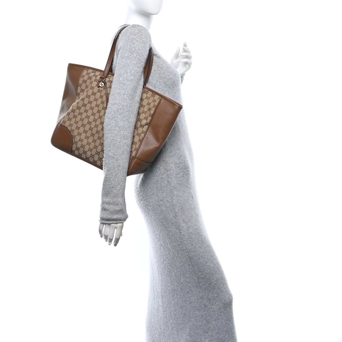 Monogram Medium Bree Zippered Tote Beige Tabacco