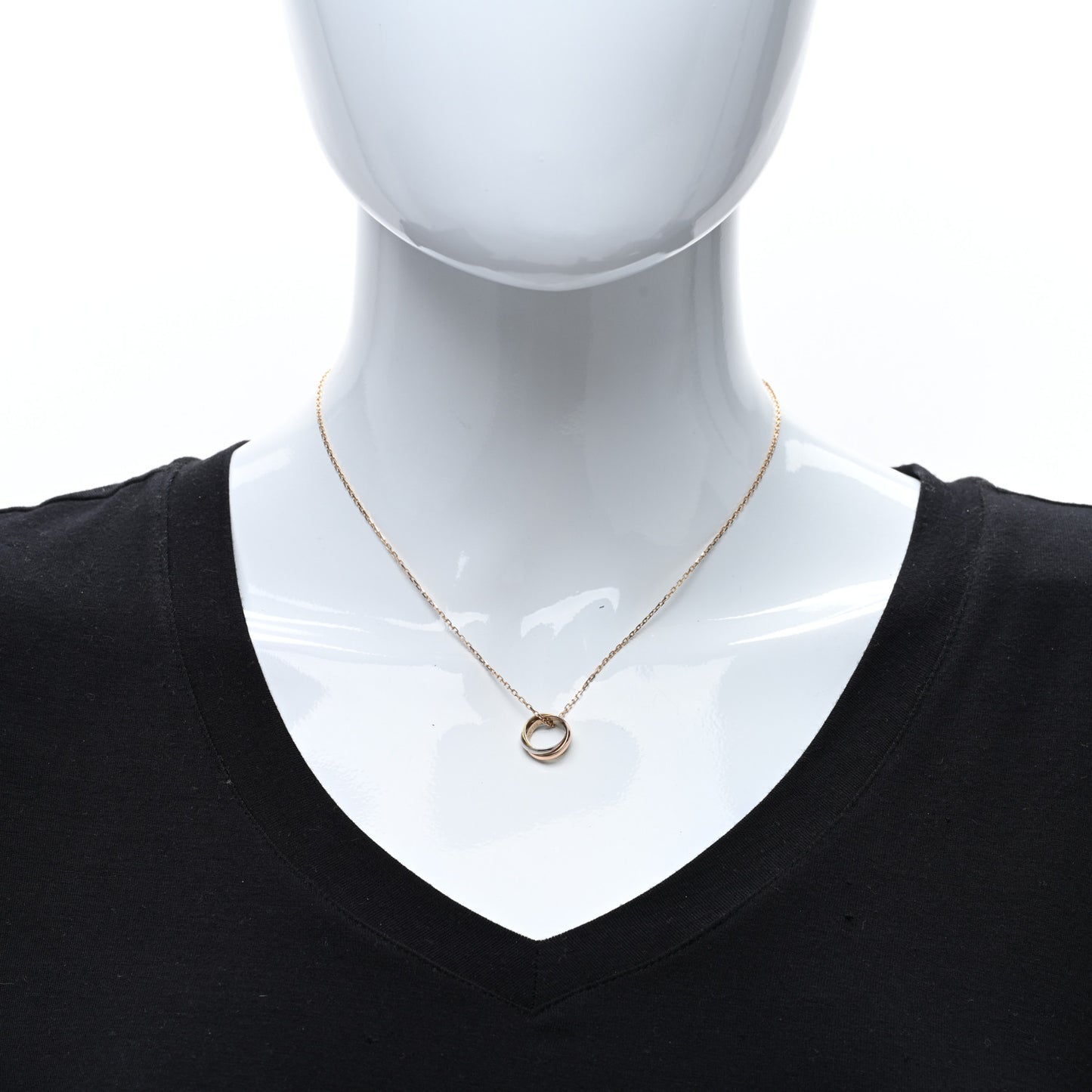 18K Pink Yellow White Gold Baby Trinity Pendant Necklace