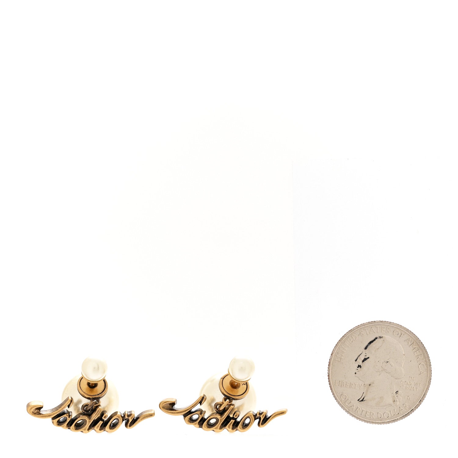 Christian Dior Metal Pearl J'Adior Tribal Earrings Gold 2 of 4