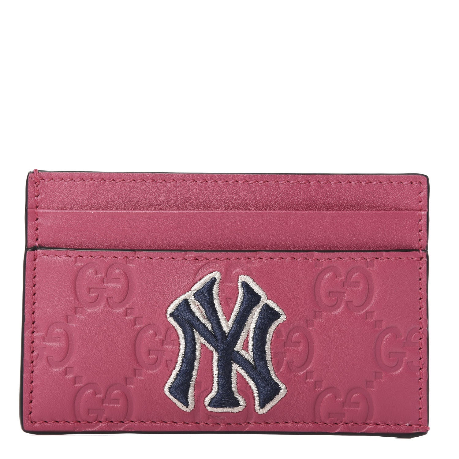 新品GUCCI☆カードケース　MLBコラボ Gucci X MLB Guccissima Signature NY Yankees Embroidered Card