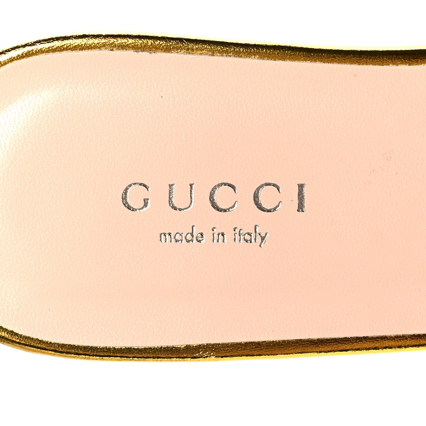 Metallic Nappa Crawford Knotted Flat Slides 36 Gold