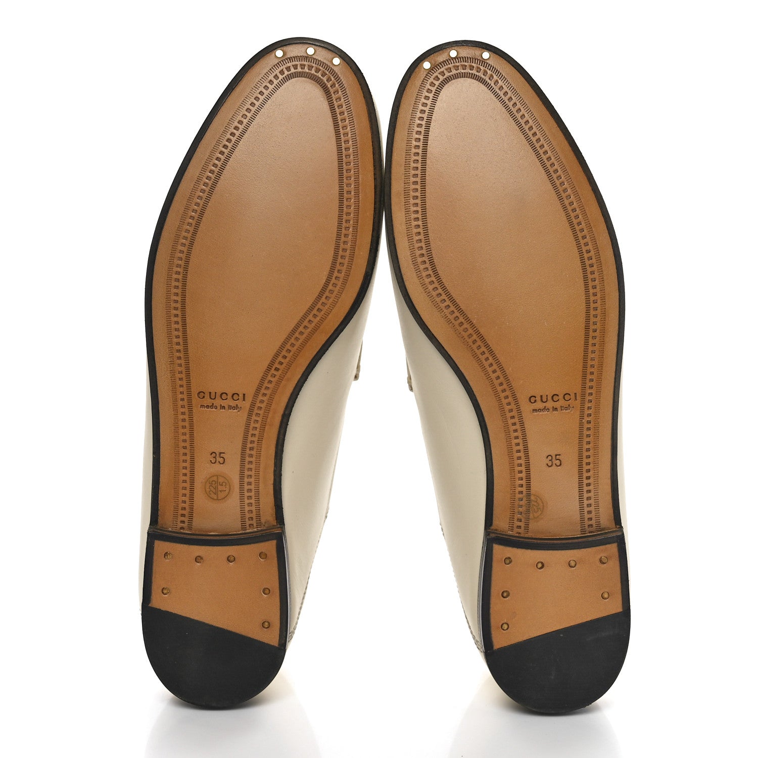 Gucci Calfskin Taste Strawberry Womens Brixton Horsebit Loafers 35 Ivory Red 5 of 8