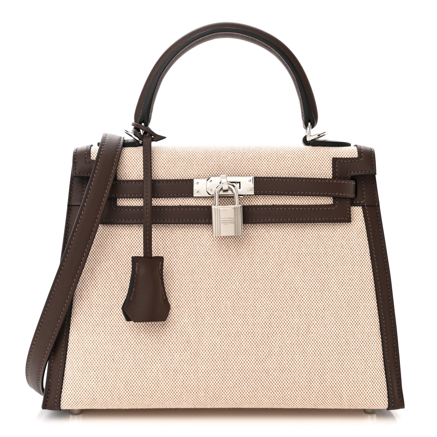 Hermes Toile Swift Verso Kelly Sellier 25 Ecru Rouge Sellier 1 of 11
