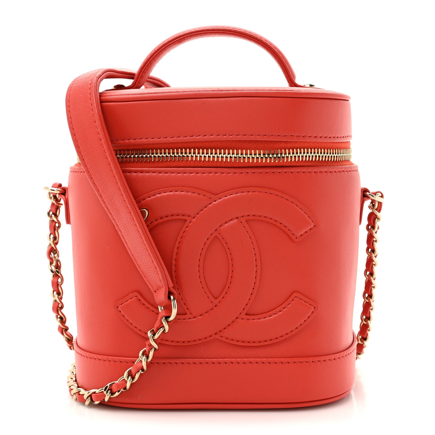 Lambskin Timeless Vanity Cosmetic Case Red