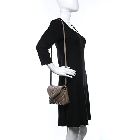 Calfskin Y Quilted Monogram Toy Loulou Crossbody Bag Latte