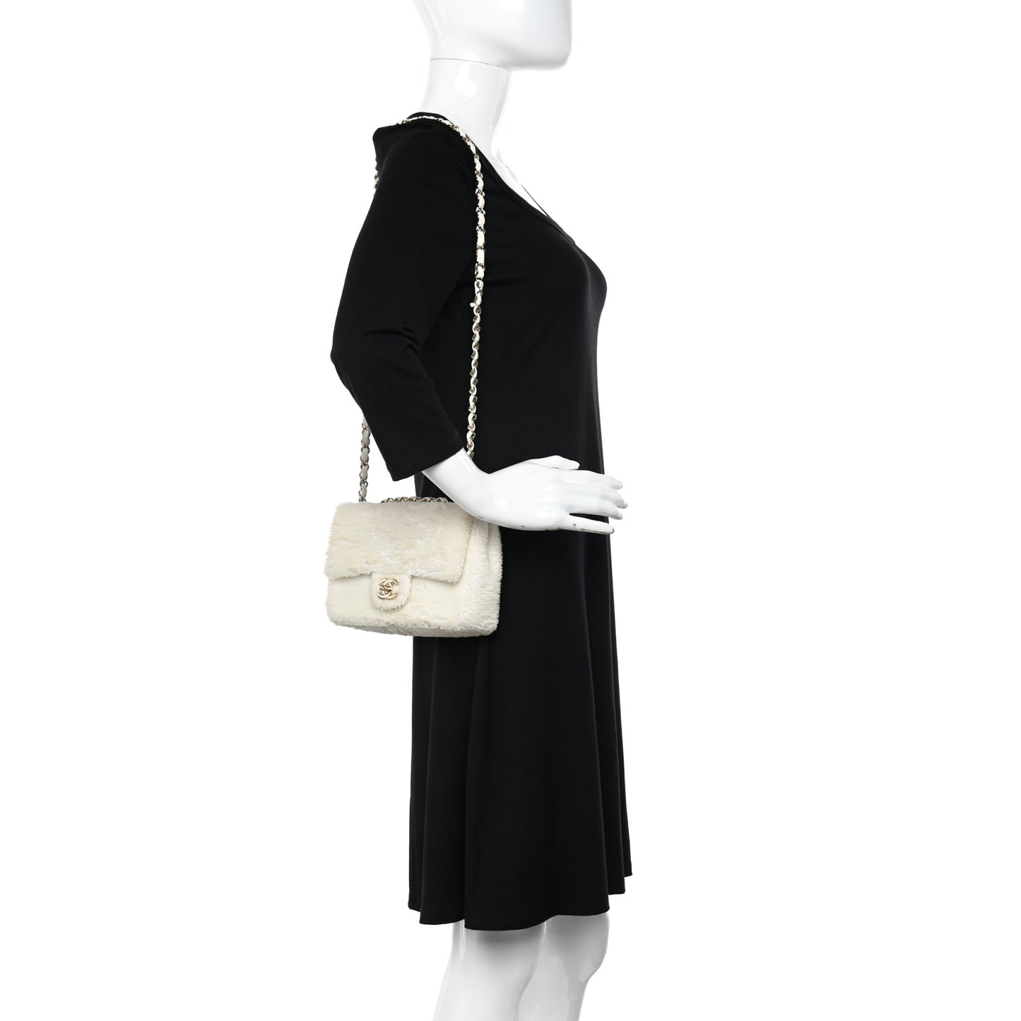 Sequin Mini Rectangular Flap White