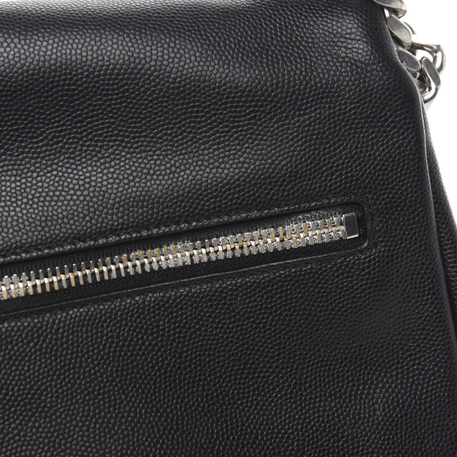 Saint Laurent Grain De Poudre Medium West Hollywood Monogram Fold-Over Black 12 of 13