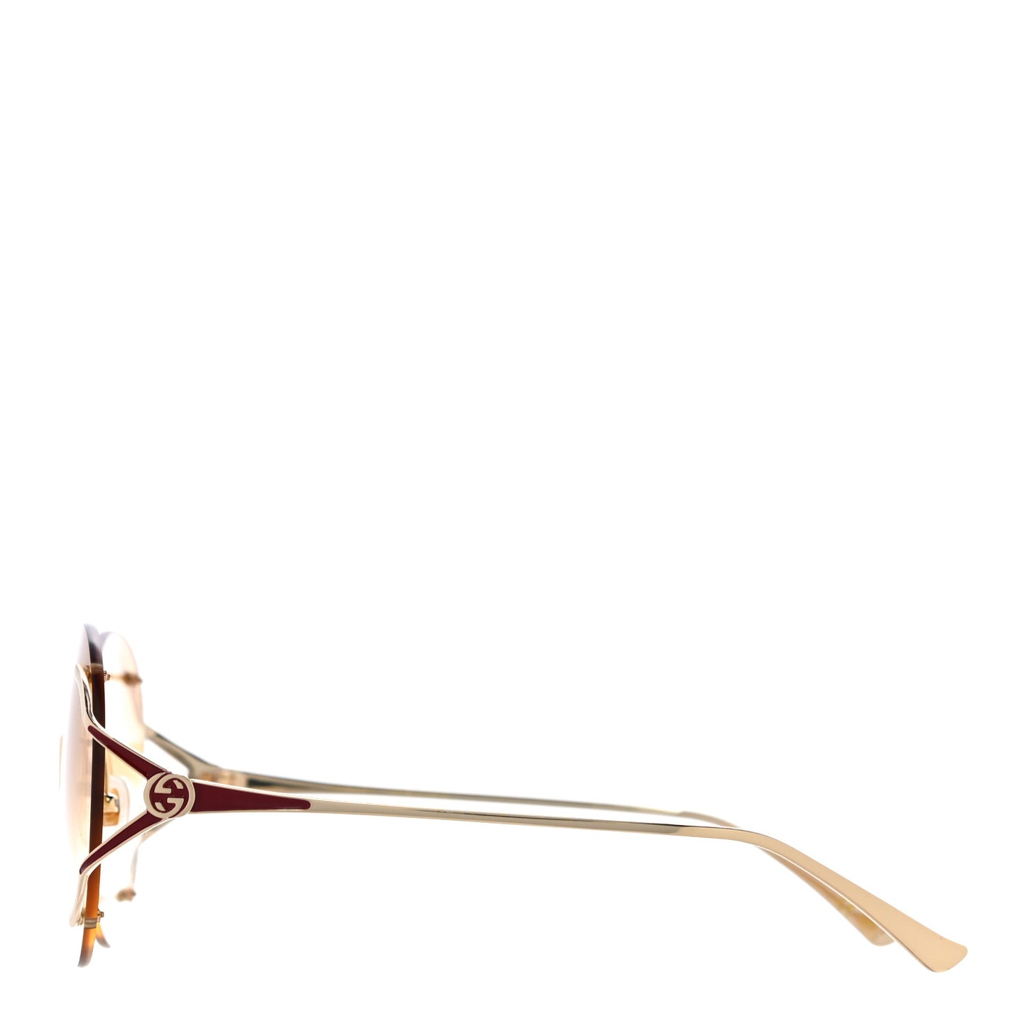 Metal Oversized Round Frame Sunglasses GG0645S Gold