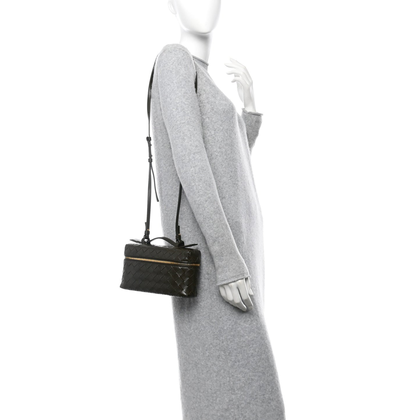 Calfskin Intrecciato Bang Bang Vanity Case Kaki